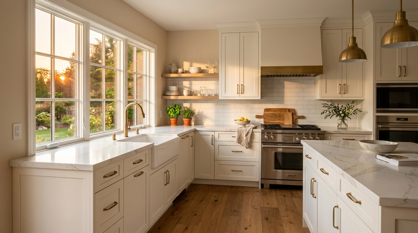 Finished kitchen remodel completed before the Bay Area rainy season