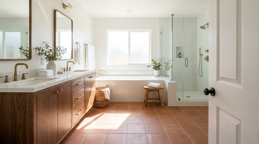 finished custom bathroom renovation in a Concord, California home
